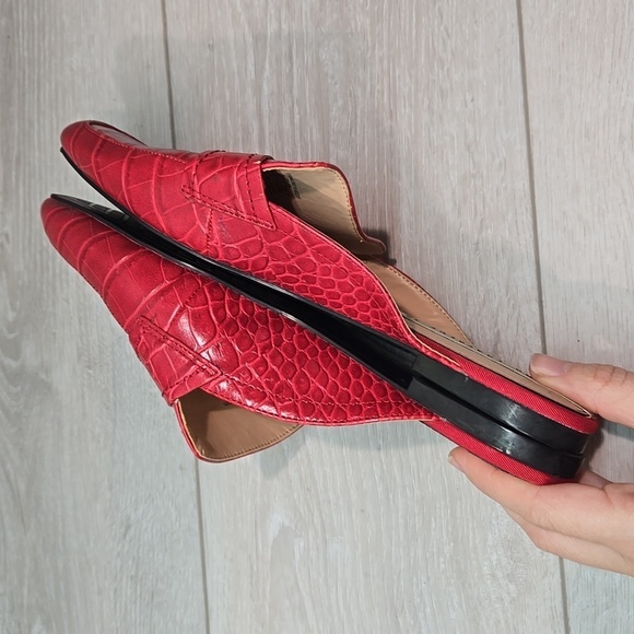 Zara Women Trafaluc Leather Square Toe flats mule shoes sz 38/8 - Picture 8 of 11